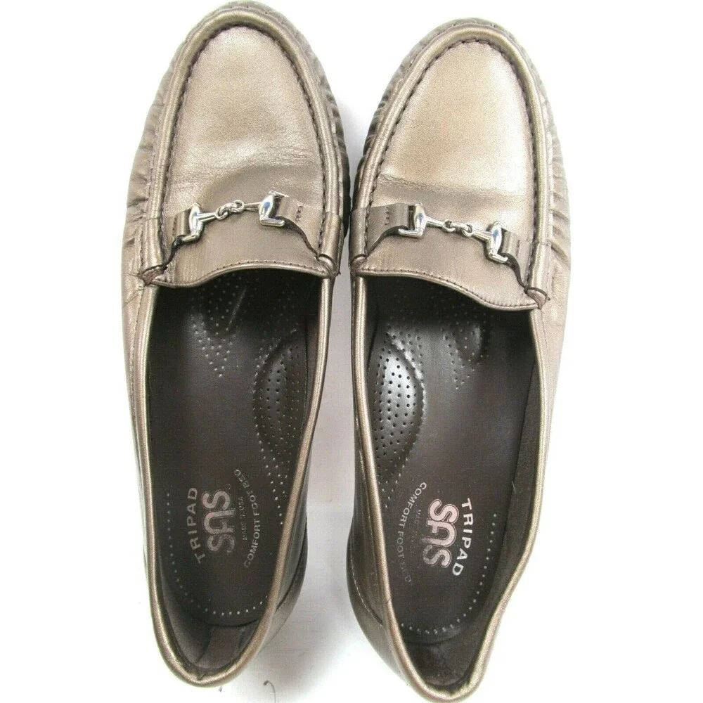 SAS Loafers Bronze Moc Toe Horsebit Womens Size US 8 N